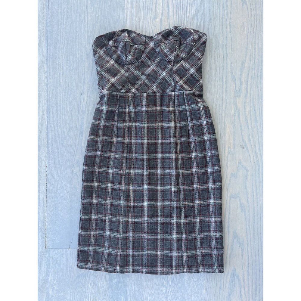 Nanette Lepore Wool Tartan‎ Corset Top Dress Size 8